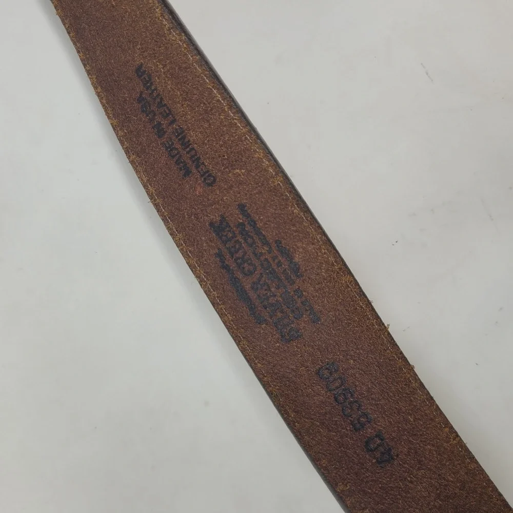 Silver Creek Belt Mens 40 Brown Leather Floral Tooled Western Cowboy Rodeo USA